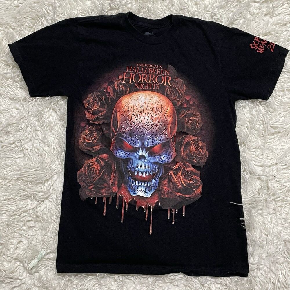 Halloween Horror Nights '17 Scream Team Universal Studios Black Shirt Men Sz Sm